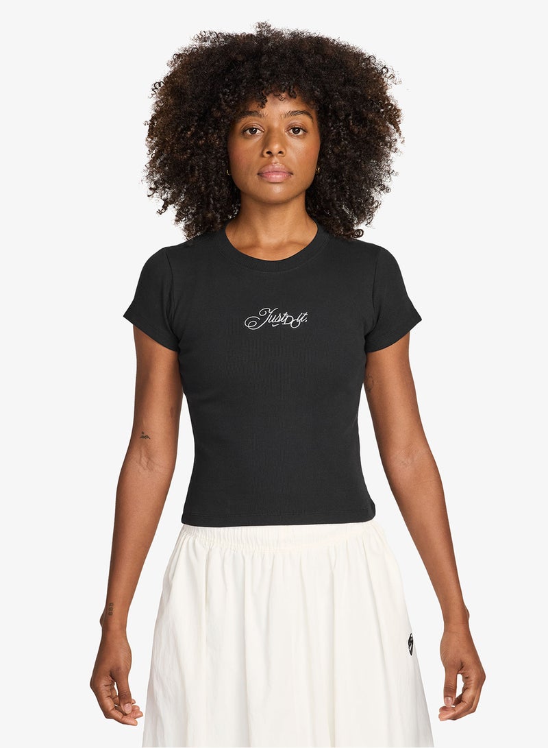 Nike Nsw Ribbed Modern Cropped Jdi T-Shirt - Image 1